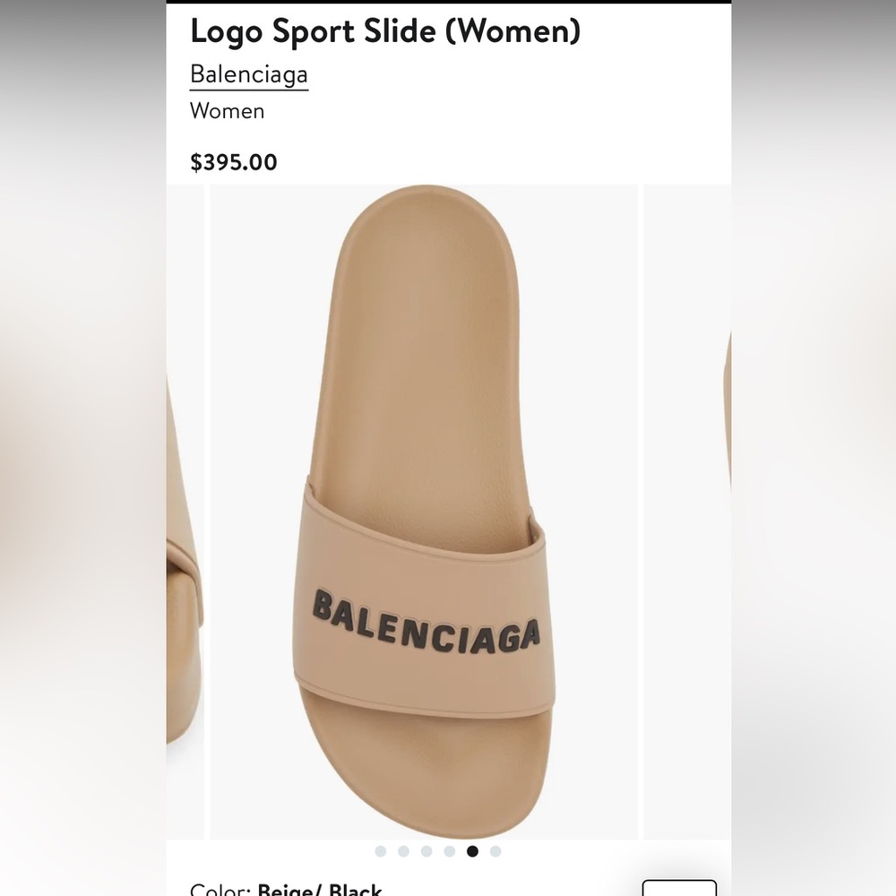 Balenciaga Women’s Pool Slide Sandal in Beige / women’s size 8 or men’s size 6.5 - Picture 7 of 9